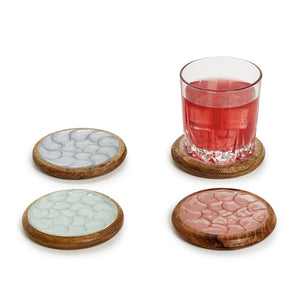 Shimmering Hand-Crafted Wood Coasters