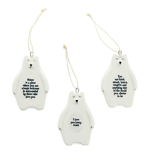 Assorted Sweet Sentiment Bear Ornaments