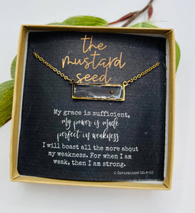 Mustard Seed Bar Necklace in Gold