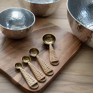 Gold Measuring Spoons w/ Interlaced Jute, Set of 4