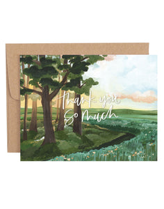 White Thank you Path Greeting Card