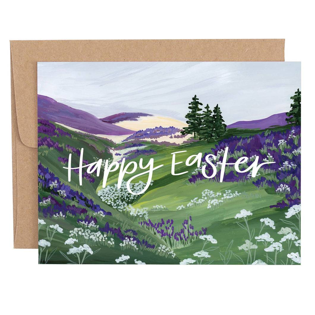 Easter Purple Landscape Greeting Card