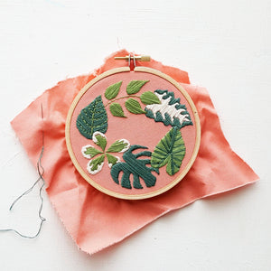Tropical Plants Beginner Hand Embroidery Kit