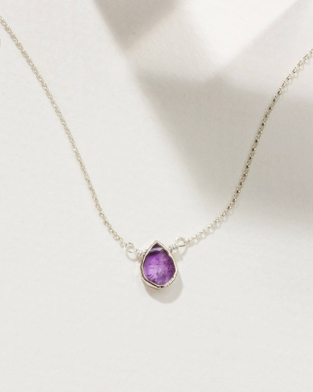 Silver & Amethyst Delicate Gemstone Necklace