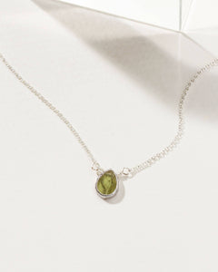Silver & Peridot Delicate Gemstone Necklace