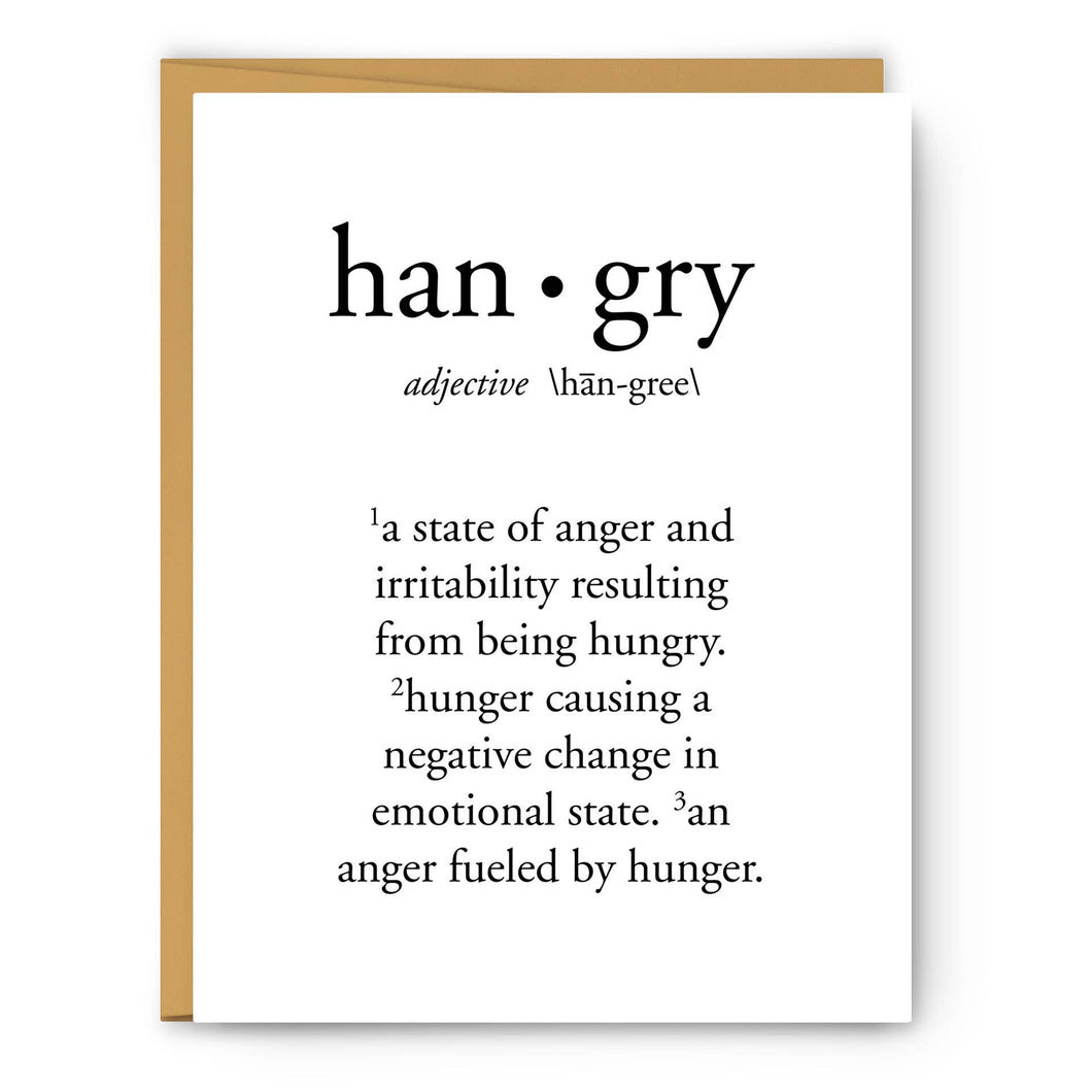 Hangry Definition - Greeting Card