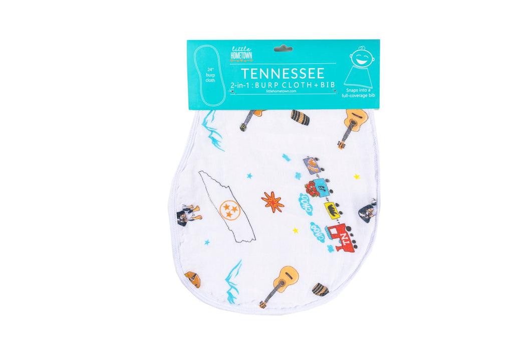 Tennessee Baby 2-in-1 Burp Cloth and Bib (Unisex)