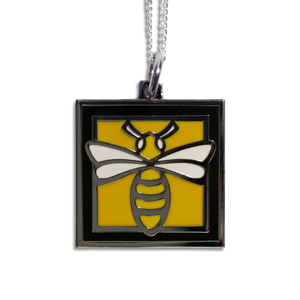 Bee Pendant Necklace- Black Border