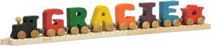 Letter J- Bright Colored Wooden Name Train