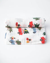 Load image into Gallery viewer, Cotton Muslin Swaddle Blanket- Holiday Hauls
