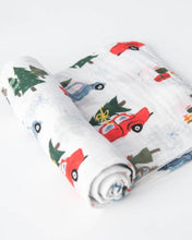 Load image into Gallery viewer, Cotton Muslin Swaddle Blanket- Holiday Hauls
