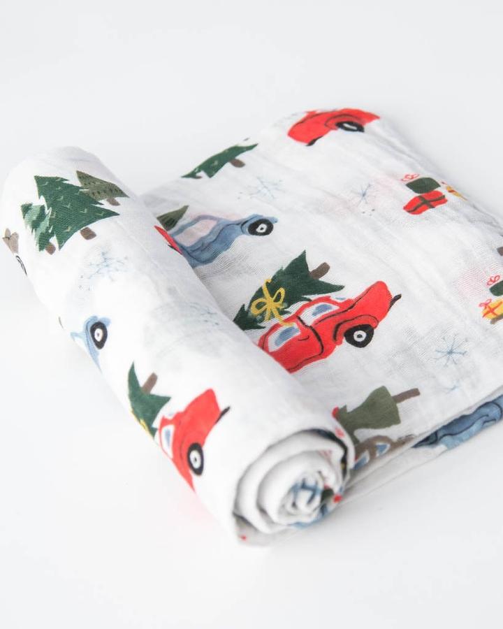 Cotton Muslin Swaddle Blanket- Holiday Hauls