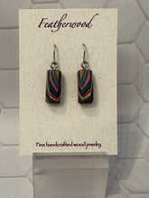 Load image into Gallery viewer, Tiny Rectangle Featherwood Earrings
