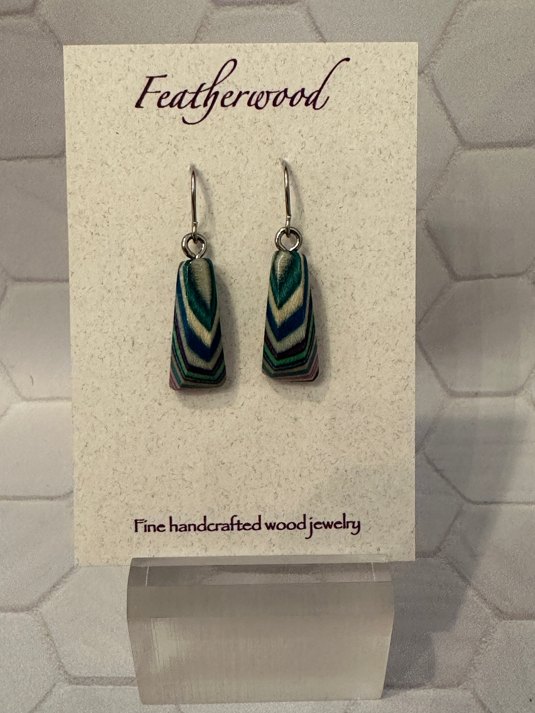 Tiny Triangle Featherwood Earrings