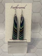 Load image into Gallery viewer, Long Triangle Featherwood Earrings
