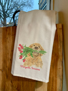 Maryville, Tennessee Dog Holding Flowers