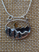 Load image into Gallery viewer, Crescent Moon over the Mountains Necklace
