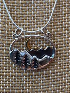 Crescent Moon over the Mountains Necklace