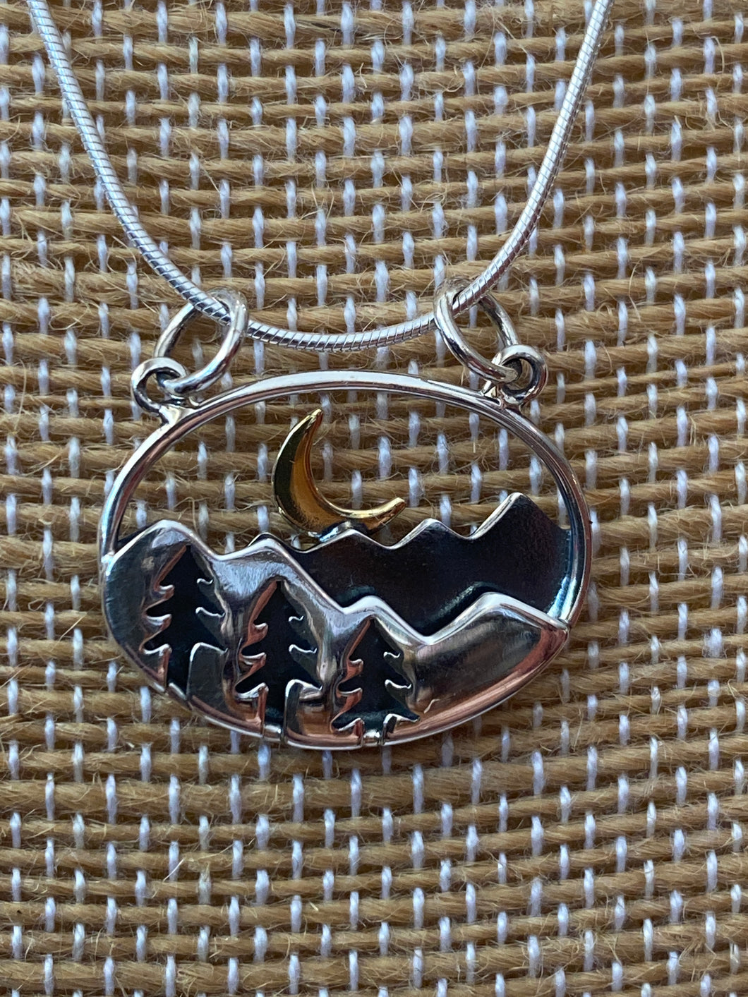 Crescent Moon over the Mountains Necklace