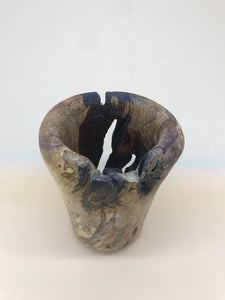 Hand-Turned Wooden Burl Vase