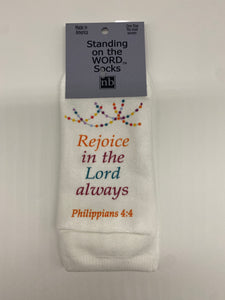 Rejoice in the Lord Always socks