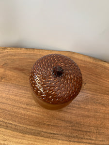 Lidded Acorn Jar -- Brown