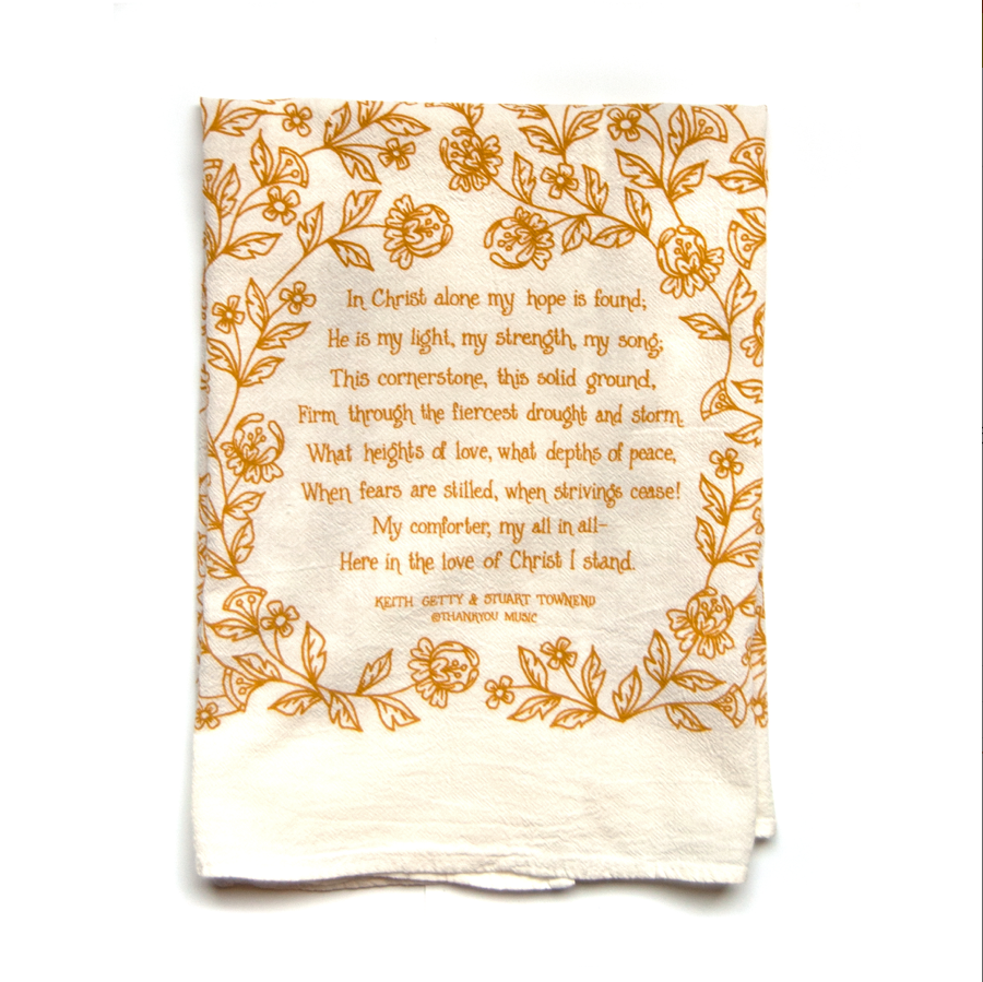 In Christ Alone- Hymn tea towel