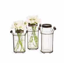 Load image into Gallery viewer, Vintage Wildflower Arranger Jar with Iron Stand
