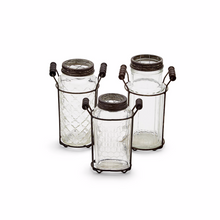 Load image into Gallery viewer, Vintage Wildflower Arranger Jar with Iron Stand
