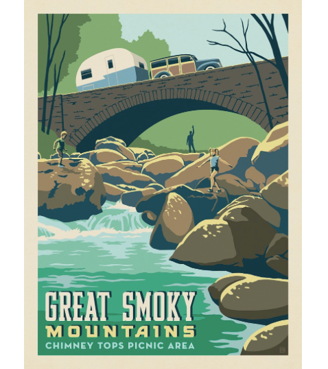 Great Smoky Mountains National Park: Rock Hopping Art Print