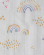 Load image into Gallery viewer, Rainbows &amp; Raindrops Deluxe Muslin Quilt
