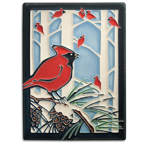 Winter Cardinals Art Tile- 6x8