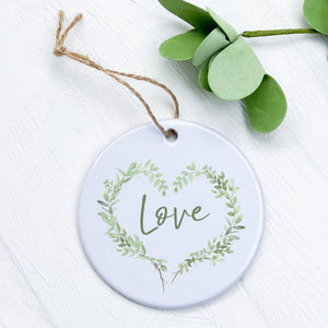Love Greenery Heart Wreath - Valentine's / Wedding Ornament