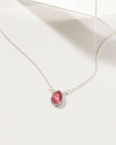 Silver & Tourmaline Delicate Gemstone Necklace