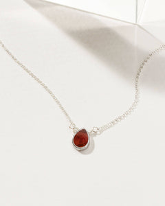 Silver & Garnet Delicate Gemstone Necklace