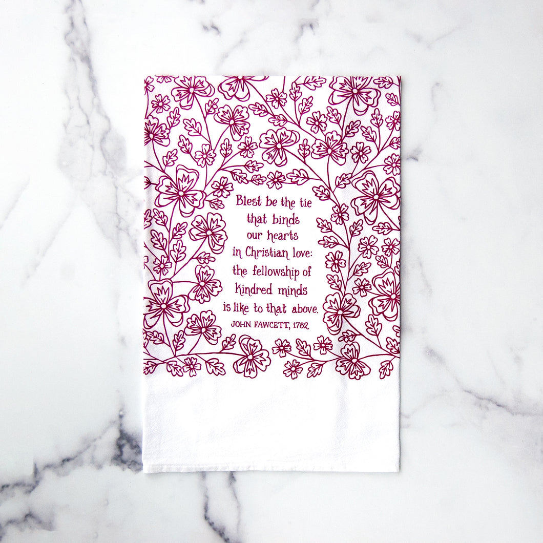 Blest Be the Tie- hymn tea towel