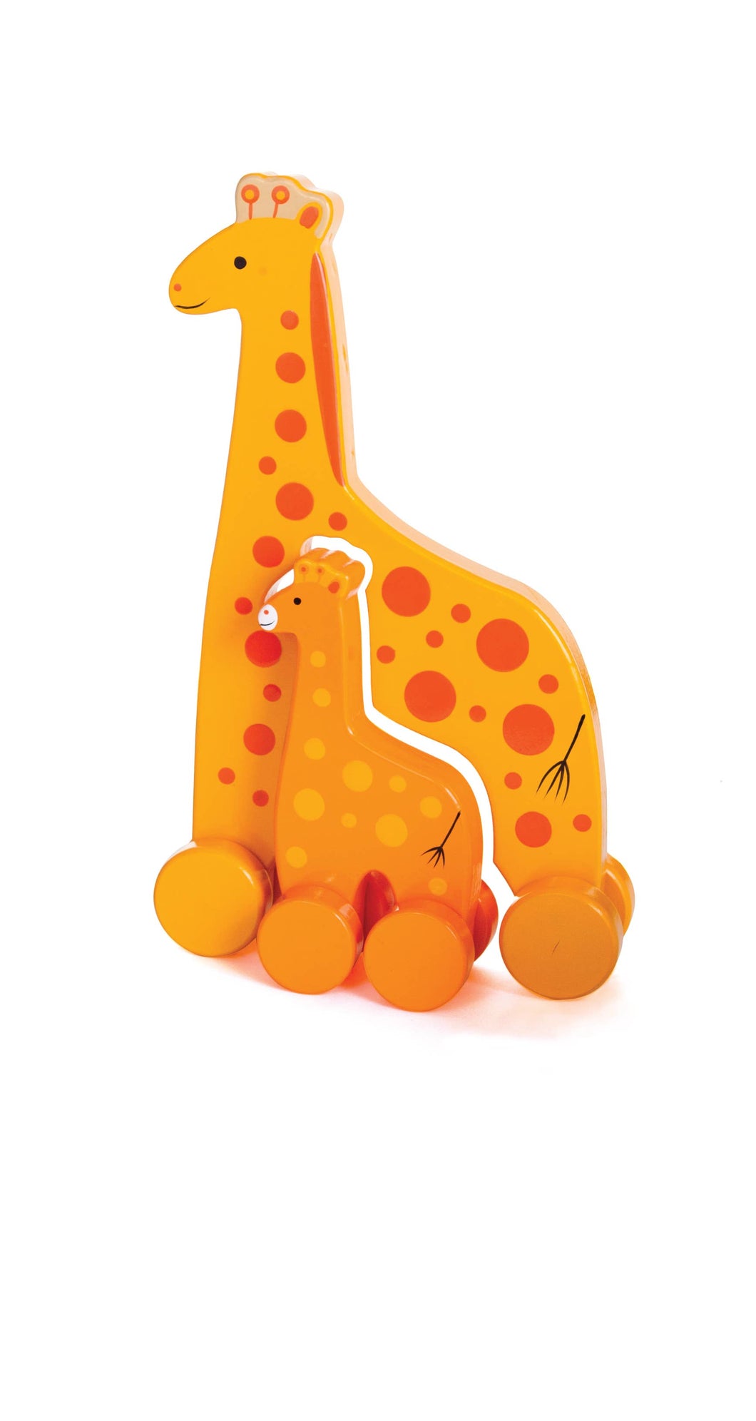 Giraffe Mommy and Baby Wooden Roller