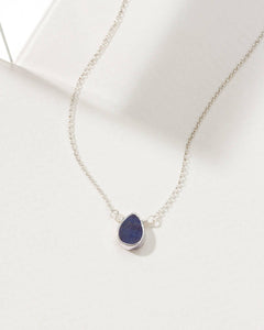 Silver & Sapphire Delicate Gemstone Necklace