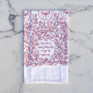 Hark! The Herald Angels Sing Advent Christmas Tea Towel