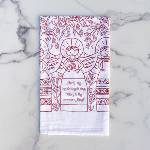 Hark! The Herald Angels Sing Advent Christmas Tea Towel