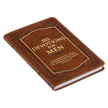 Load image into Gallery viewer, 101 Devotions for Men Tawny Brown Faux Leather Devotional - 1 Timothy 6:11
