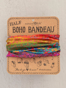 Half Boho Bandeau in Rainbow Border