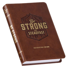 Load image into Gallery viewer, Be Strong and Steadfast Brown Faux Leather Daily Devotional
