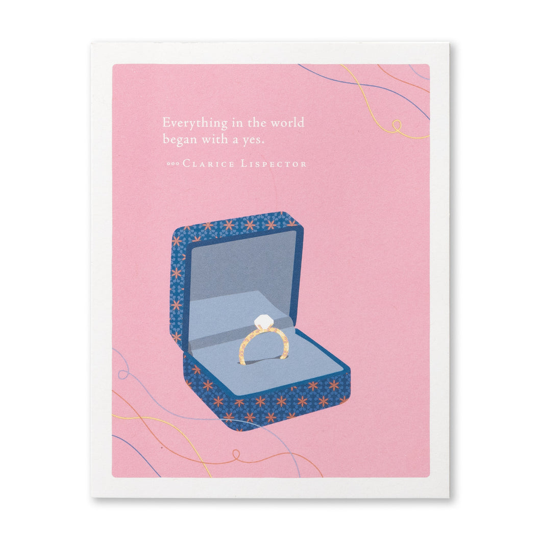 Everything in the World Began With a Yes - Wedding Shower Card