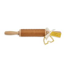 Load image into Gallery viewer, Honeycomb Rolling Pin with Bee Hive Cookie Cutter
