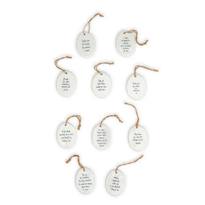 Sweet Sentiment Oval Ornaments