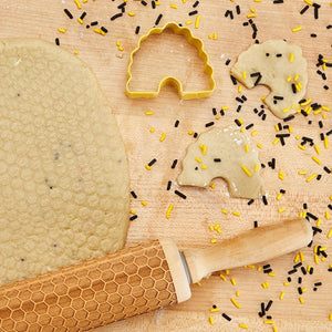 Honeycomb Rolling Pin with Bee Hive Cookie Cutter