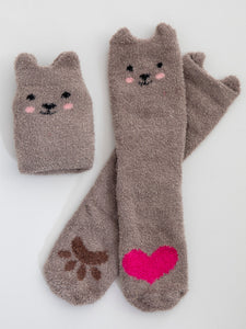 Cozy Sock in Brown Bear