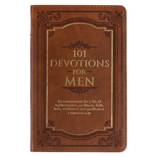 Load image into Gallery viewer, 101 Devotions for Men Tawny Brown Faux Leather Devotional - 1 Timothy 6:11

