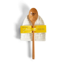 Load image into Gallery viewer, Bee Skep Spoon Rest with Wooden Spoon
